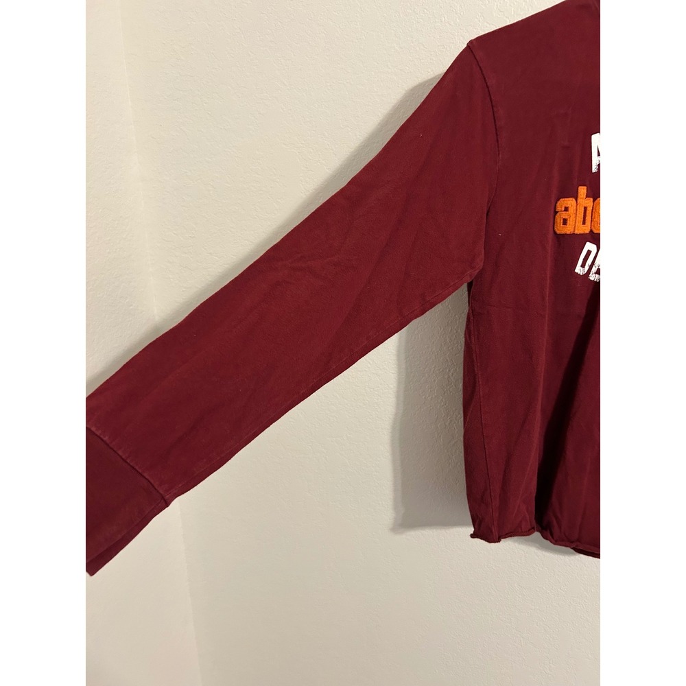 Abercrombie Kids Athletics Department Long Sleeve Graphic Tee Maroon Red Large - Picture 5 of 5